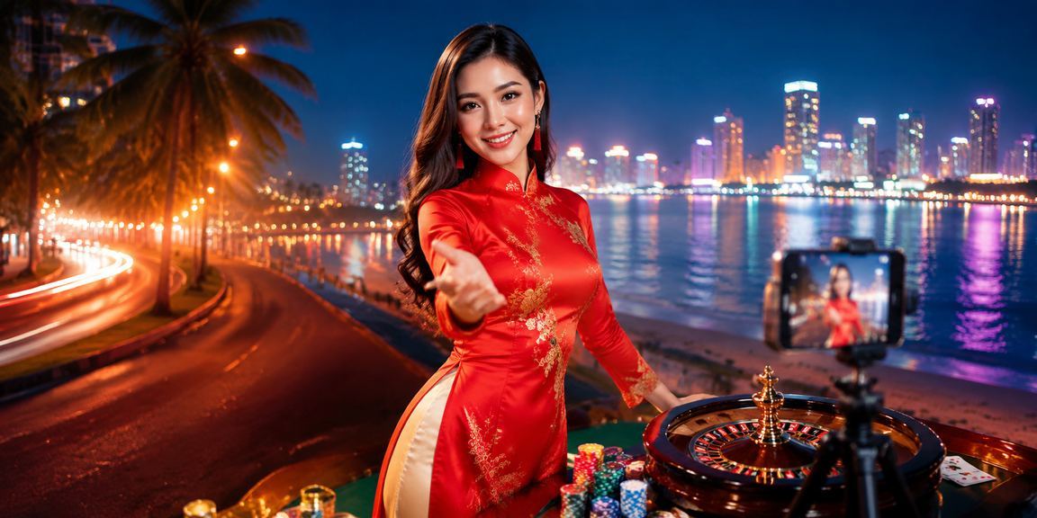 Người chơi trong trang phục áo dài tại Mũi Né – theo dõi jackpot trên di động